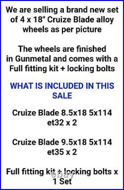 18 Gm Blade Alloy Wheels Fits Opel Vauxhall Vivaro Mk2 Renault Trafic And BMW's