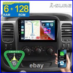 6+128G Android 15 Car Stereo Radio GPS For Vauxhall Vivaro B Renault Traffic MK3