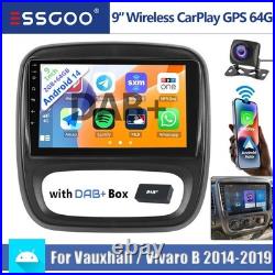 64GB Android 14 DAB+ Carplay Car Stereo GPS For Vauxhall Vivaro B Renault Trafic
