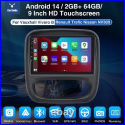 64GB Android 14 DAB+ Carplay Car Stereo GPS For Vauxhall Vivaro B Renault Trafic