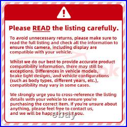 7'' Monitor Rear Brake Light Reversing Camera for Vauxhall Vivaro Renault Trafic