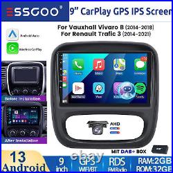 Android 13 DAB+ Carplay Stereo GPS For Vauxhall Vivaro B Renault Trafic 3 14-19