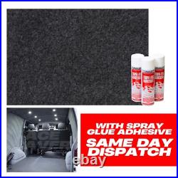 Anthracite Camper Van Lining Carpet 4 Way Stretch Vauxhall Vivaro Renault Trafic