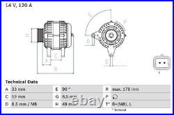 BOSCH Alternator for Vauxhall Vivaro DI F9Q/F9Q762 1.9 (08/2001-08/2006) Genuine