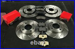 For Renault Trafic Vauxhall Vivaro Front Rear Drilled Grooved Discs & Pads Set For Renault Trafic Vauxhall Vivaro Front Rear Drilled Grooved Discs & Pads Set