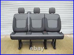 Genuine OEM New Black Triple Bench Seat from Renault Trafic / Vauxhall Vivaro