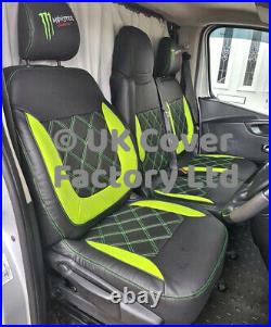 In Stock Renault Trafic Vauxhall Vivaro Van Seat Cover Lime Green Monster Energy