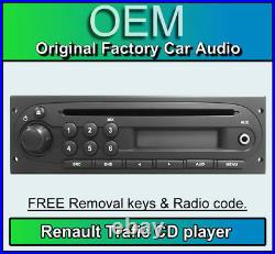 Renault Trafic CD player with AUX IN, Renault car stereo + radio code, keys